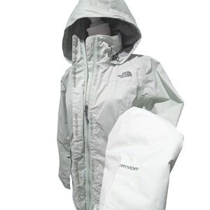 The North Face DryVent Womens Light Mint Green Hooded Rain Jacket Gorpcore Small